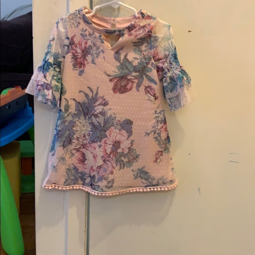 Pink Floral Girls Dress